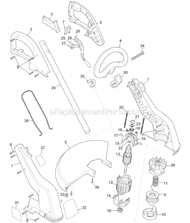 Page A Diagram and Parts List for ST4000 Type 1 Black and Decker Trimmer
